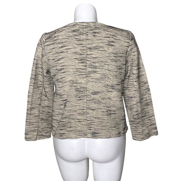 Eileen Fisher Handwoven Organic Cotton Furrows Natural Cropped Jacket, Size L - Picture 6 of 11